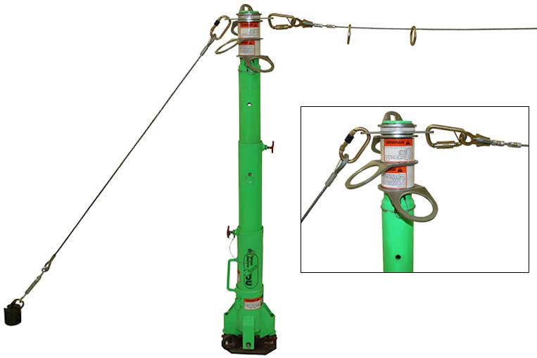 Portable Fall Arrest Post with ez-line